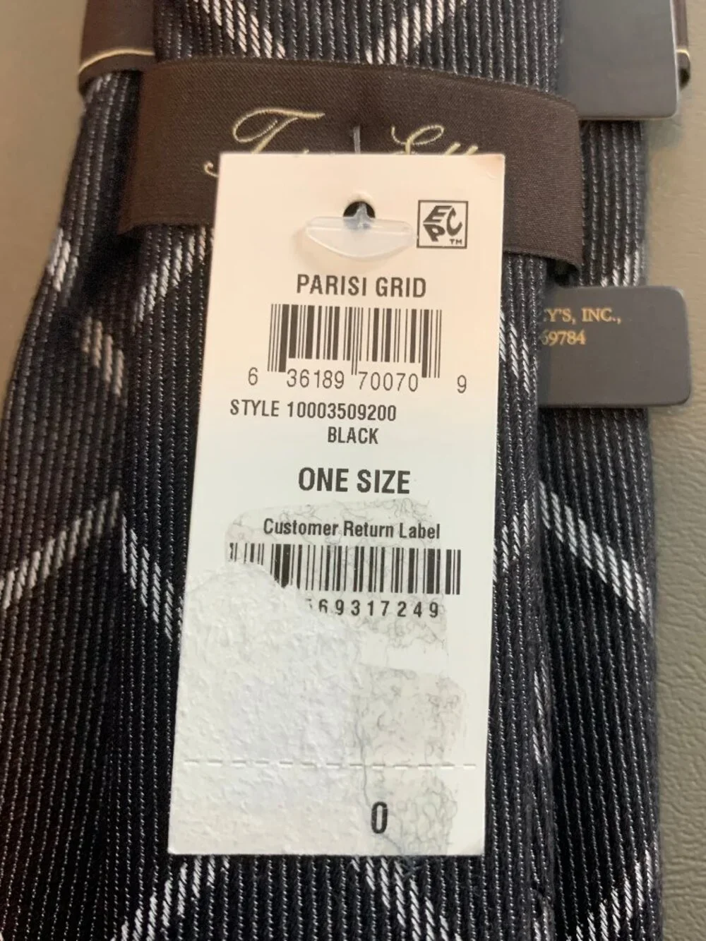 Tasso Elba Men's 3'' Silk Blend Grid Pattern Neck Tie, Black, One Size